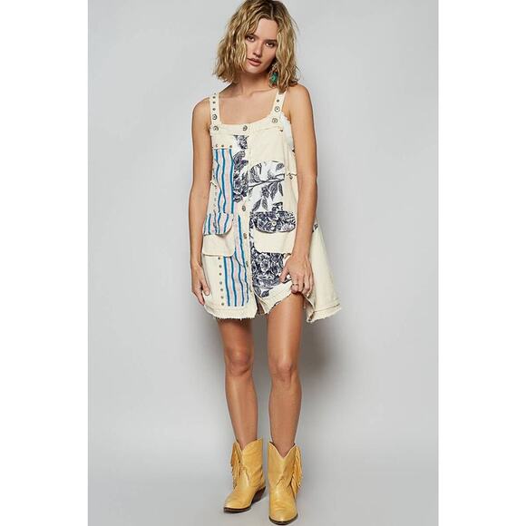 Pol Clothing Floral print contrast twill mini dress - Picture 5 of 5